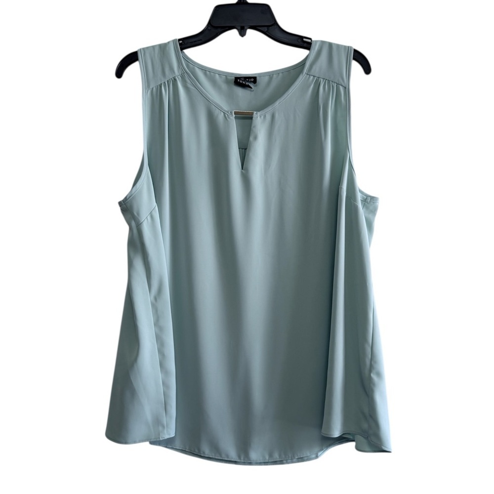 Torrid Mint Green Sleeveless Georgette Blouse Keyhole Neck Top Size 2x - Picture 2 of 6